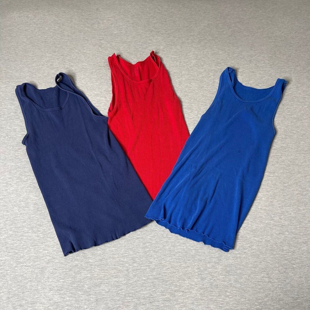 Hanes Men’s Cotton Multicolored Ribbed Tank Tops 3 PCS. Set - Picture 2 of 8